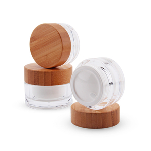 Bamboo packaging Eco round 15g 30g 50g bamboo containers skincare plastic acrylic bamboo skincare containers