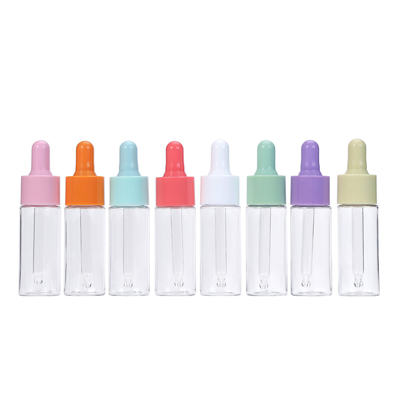 Refillable Liquid Cosmetic Packaging 20ml Multipurpose Frosted Matter Fragrance Essential Oil Skin Care Essence Lid Colorful Mini Empty Clear Dropper Glass Bottle
