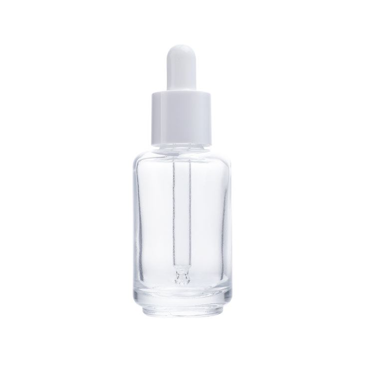 Eco-friendly Refillable Multifunctional Liquid Cosmetic Packaging Screw Lid Custom Materials Essential Oil Skin Care Empty Transparent Cosmetics Glass Drop Bottle