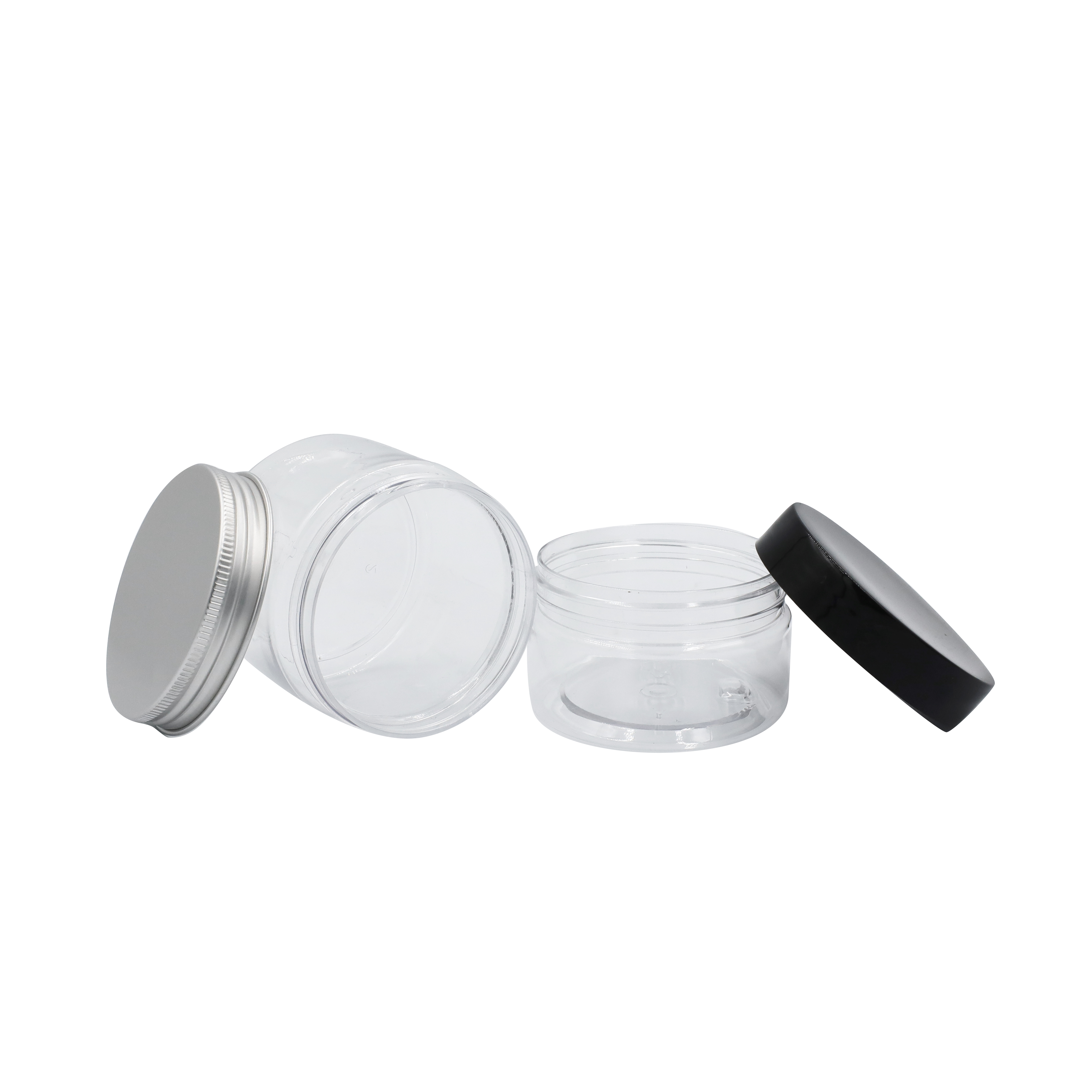 50ml 80ml 100ml 120ml 150ml 200ml 250ml Skin Care Cosmetic Containers Round PET Plastic Jars Containers